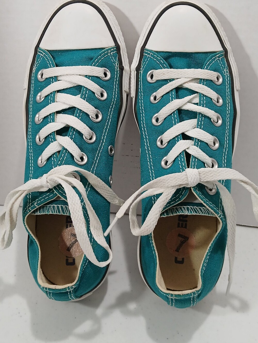 Converse Women's Size 7 Men's 5 Parasailing Teal Aqua Blue Low Top Sneakers